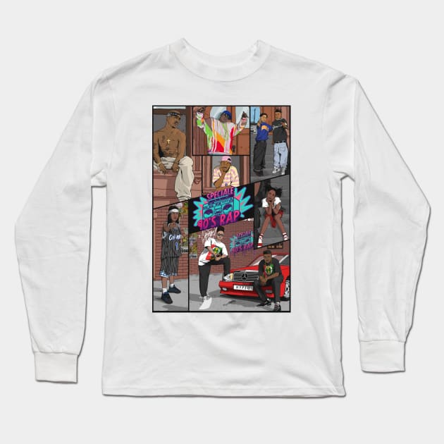 90s rap Long Sleeve T-Shirt by BokkaBoom